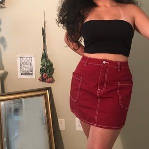 Red Denim Forever 21 Skirt❣️